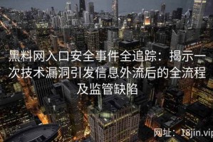 黑料网入口安全事件全追踪：揭示一次技术漏洞引发信息外流后的全流程及监管缺陷