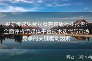 果冻传媒免费观看完整版行业报告：全面评析流媒体平台技术迭代与市场竞争的关键驱动因素