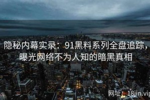 隐秘内幕实录：91黑料系列全盘追踪，曝光网络不为人知的暗黑真相
