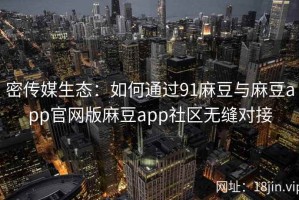 密传媒生态：如何通过91麻豆与麻豆app官网版麻豆app社区无缝对接