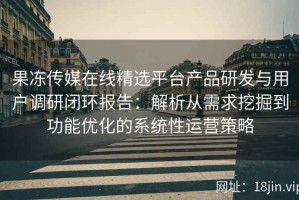 果冻传媒在线精选平台产品研发与用户调研闭环报告：解析从需求挖掘到功能优化的系统性运营策略