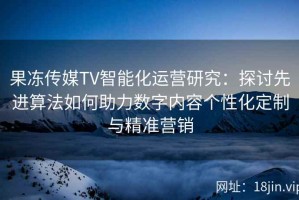 果冻传媒TV智能化运营研究：探讨先进算法如何助力数字内容个性化定制与精准营销
