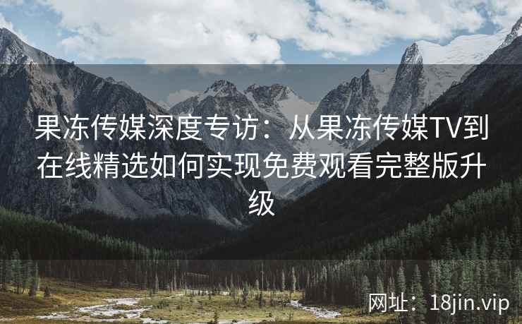 果冻传媒深度专访：从果冻传媒TV到在线精选如何实现免费观看完整版升级