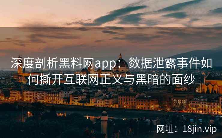 深度剖析黑料网app:数据泄露事件如何撕开互联网正义与黑暗的面纱 深度剖析黑料网app:数据泄露事件如何撕开互联网正义与黑暗的面纱