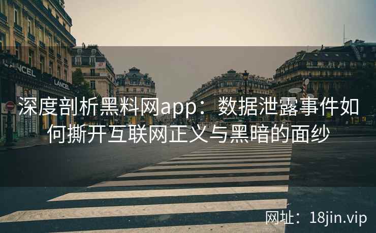 深度剖析黑料网app:数据泄露事件如何撕开互联网正义与黑暗的面纱 深度剖析黑料网app:数据泄露事件如何撕开互联网正义与黑暗的面纱